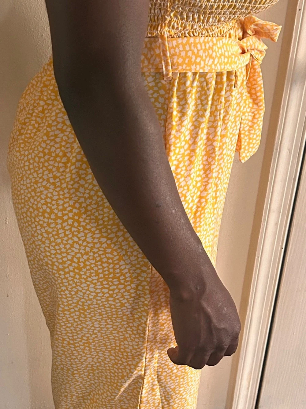 SHEIN Girls Yellow Micro Dot Pajama Bottoms